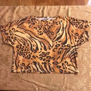 Cheetah print Lee Winter crop top